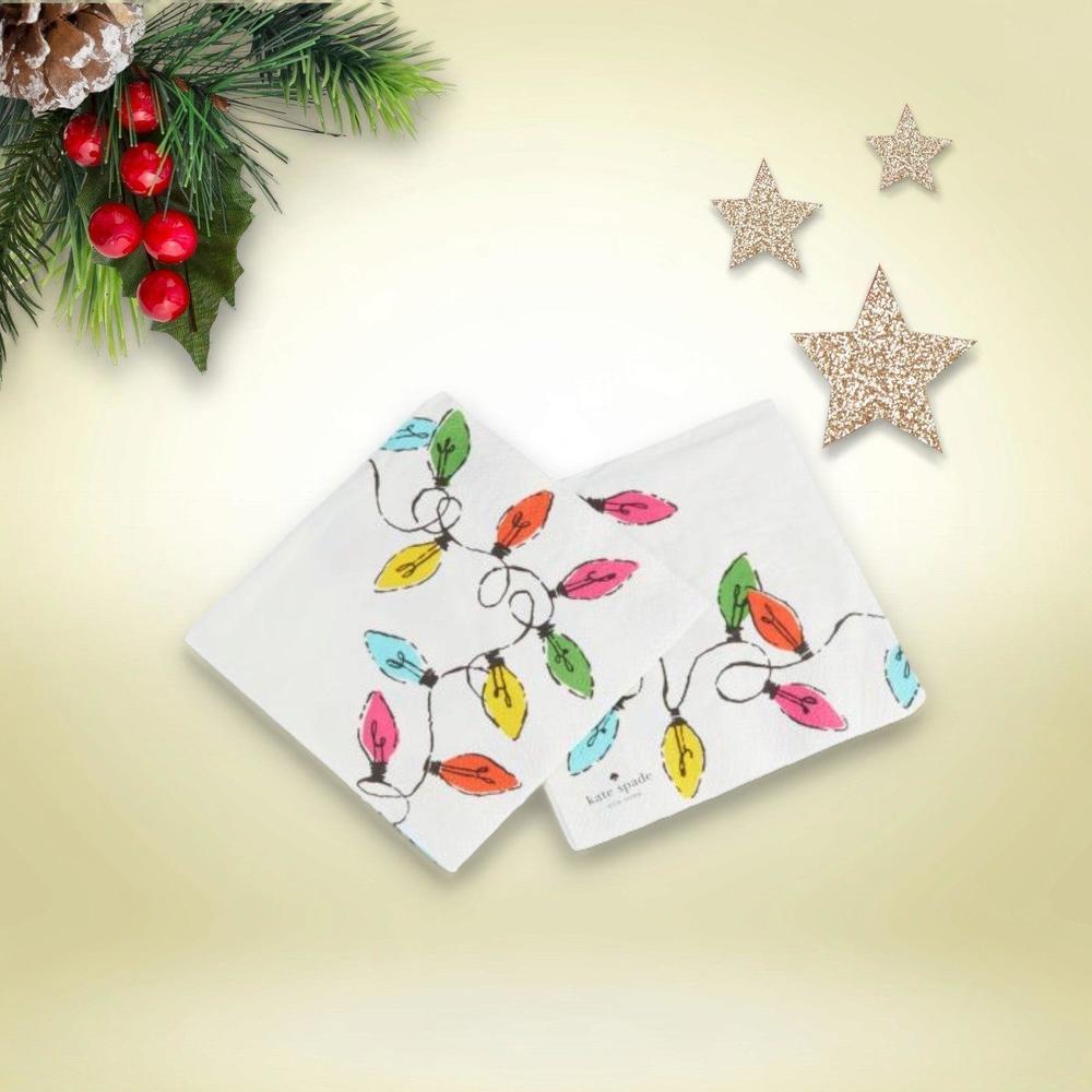 Kate Spade Holiday Lights Cocktail Napkins